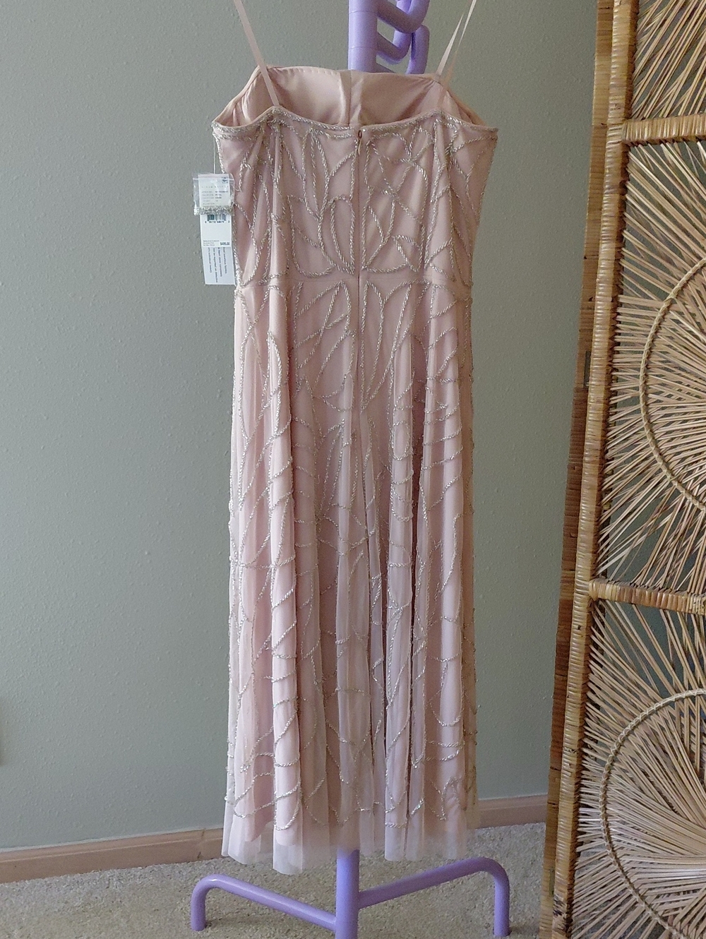 Aidan Mattox Petal Pink Beaded Strapless Dress - Picture 7 of 9